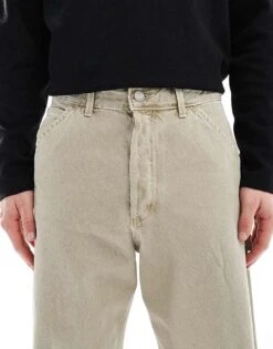 Jack & Jones Alex Baggy Carpenter Fit Jeans In Light Grey Wash For Men Silver Sage -Men Style Shop 207768070 5