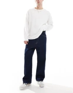 Jack & Jones Ron Skater Fit Jeans In Dark Navy For Men Blue Denim