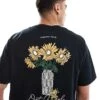 Jack & Jones Oversized T-shirt With Backprint Flowers In Black For Men -Men Style Shop 207768181 1 black