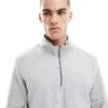 Jack & Jones Oversize Quarter Zip Sweatshirt In Grey For Men Lgm -Men Style Shop 207769941 1 lgm