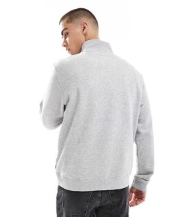 Jack & Jones Oversize Quarter Zip Sweatshirt In Grey For Men Lgm -Men Style Shop 207769941 2