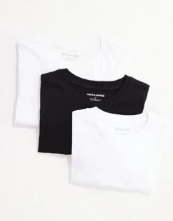 Jack & Jones Oversize T-shirt 3 Pack In White & Black For Men -Men Style Shop 207808356 1 whiteblack 1
