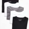 Jack & Jones Oversize T-shirt 5 Pack In White, Black & Grey For Men White & Black