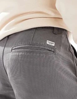 Jack & Jones Loose Fit Cargo Trouser In Dark Grey For Men Castlerock -Men Style Shop 207847742 4