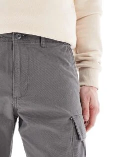 Jack & Jones Loose Fit Cargo Trouser In Dark Grey For Men Castlerock -Men Style Shop 207847742 5