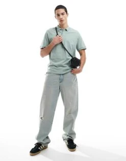 Jack & Jones Logo Polo Shirt In Light Green For Men Iceberg Green -Men Style Shop 208085634 2