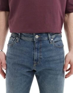 Jack & Jones Pete Tapered Jeans In Vintage Blue For Men Mid Blue Sq665 -Men Style Shop 208222570 5