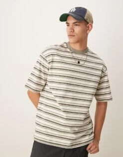 Jack & Jones Selected Homme T-shirt In Green Stripe For Men Vetiver -Men Style Shop 208231404 1 vetiver 1