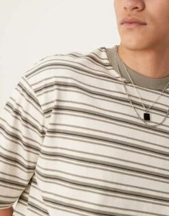 Jack & Jones Selected Homme T-shirt In Green Stripe For Men Vetiver -Men Style Shop 208231404 3