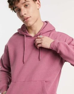 Jack & Jones Originals Drop Shoulder Hoodie In Pink For Men Hawthorn Rose -Men Style Shop 23170450 1 hawthornrose 1