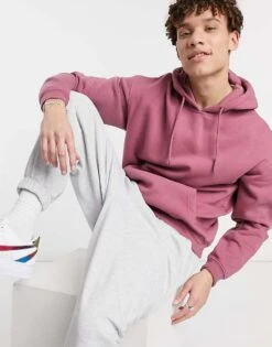 Jack & Jones Originals Drop Shoulder Hoodie In Pink For Men Hawthorn Rose -Men Style Shop 23170450 3