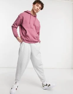 Jack & Jones Originals Drop Shoulder Hoodie In Pink For Men Hawthorn Rose -Men Style Shop 23170450 4